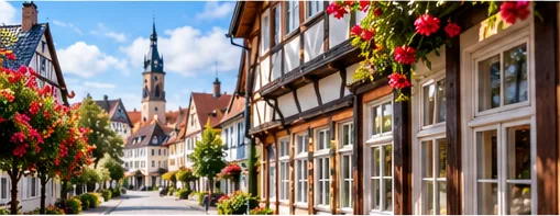 Regional inspirierte Fachwerkhäuser und historische Fassaden