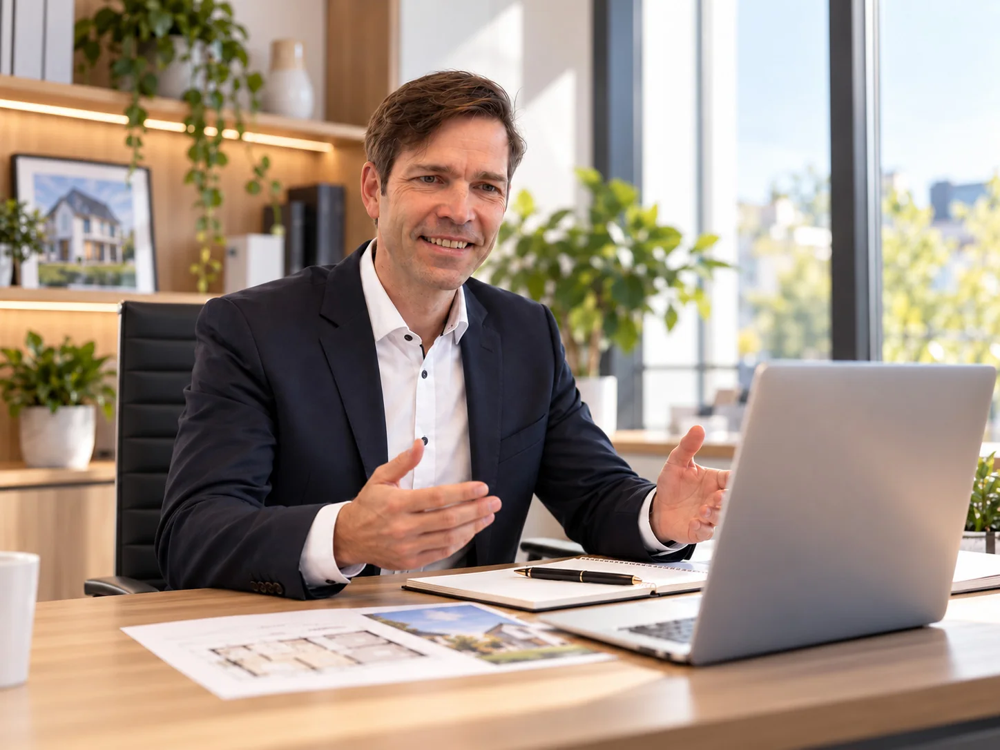 Jens Laskowski im persönlichen Beratungsgespräch am Schreibtisch
